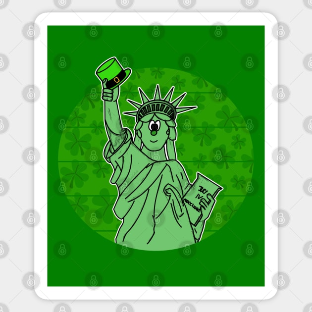 St Patrick's Day Statue Of Liberty Sticker by doodlerob